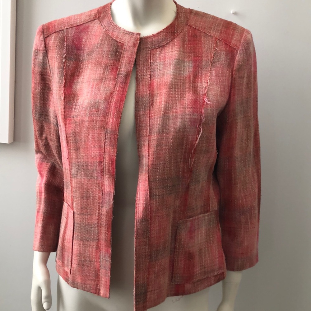AK linen/cotton cropped blazer SZ 12